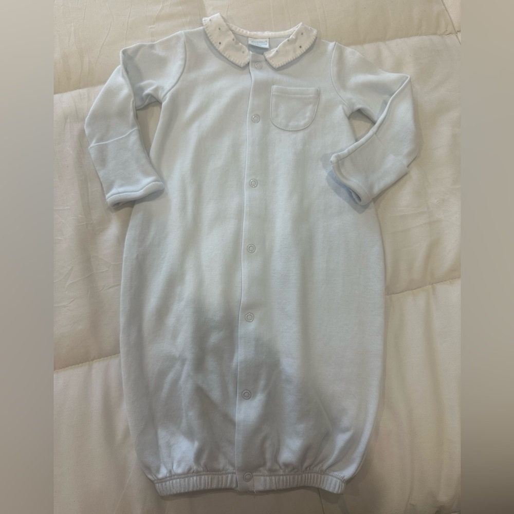 Edgehill Collections infant gown in light blue.